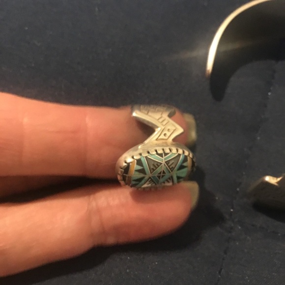 Roderick & Marilyn Tenorio SS Gemstone Inlay Ring - Picture 8 of 16